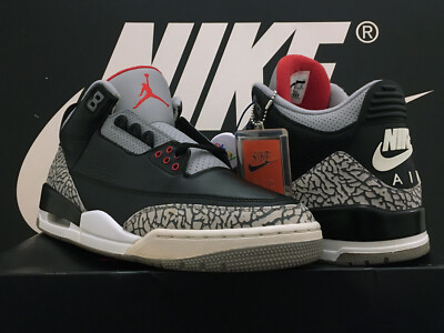 Vintage 2018 Nike Air Jordan 3 Retro UK11 EU46 Black Cement III Bred 1 4 11 OG Rare