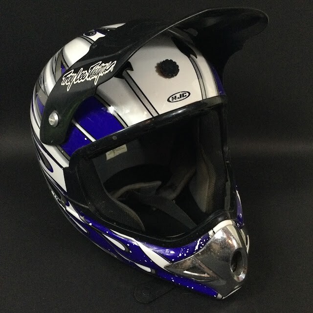 モトクロス_HJC HELMETS／CS-X4 バーン HJC Born Helmet - Men's Size Large - Open-Face - White & Blue - CS