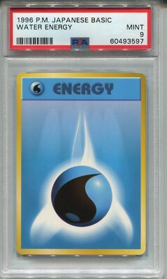Pokemon Japanese Pocket Monsters Base Set Card Water Energy PSA 9