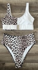 Two Piece Women's Animal Print Size M Cute Bikini Swimsuit Bathing Suit NWOT