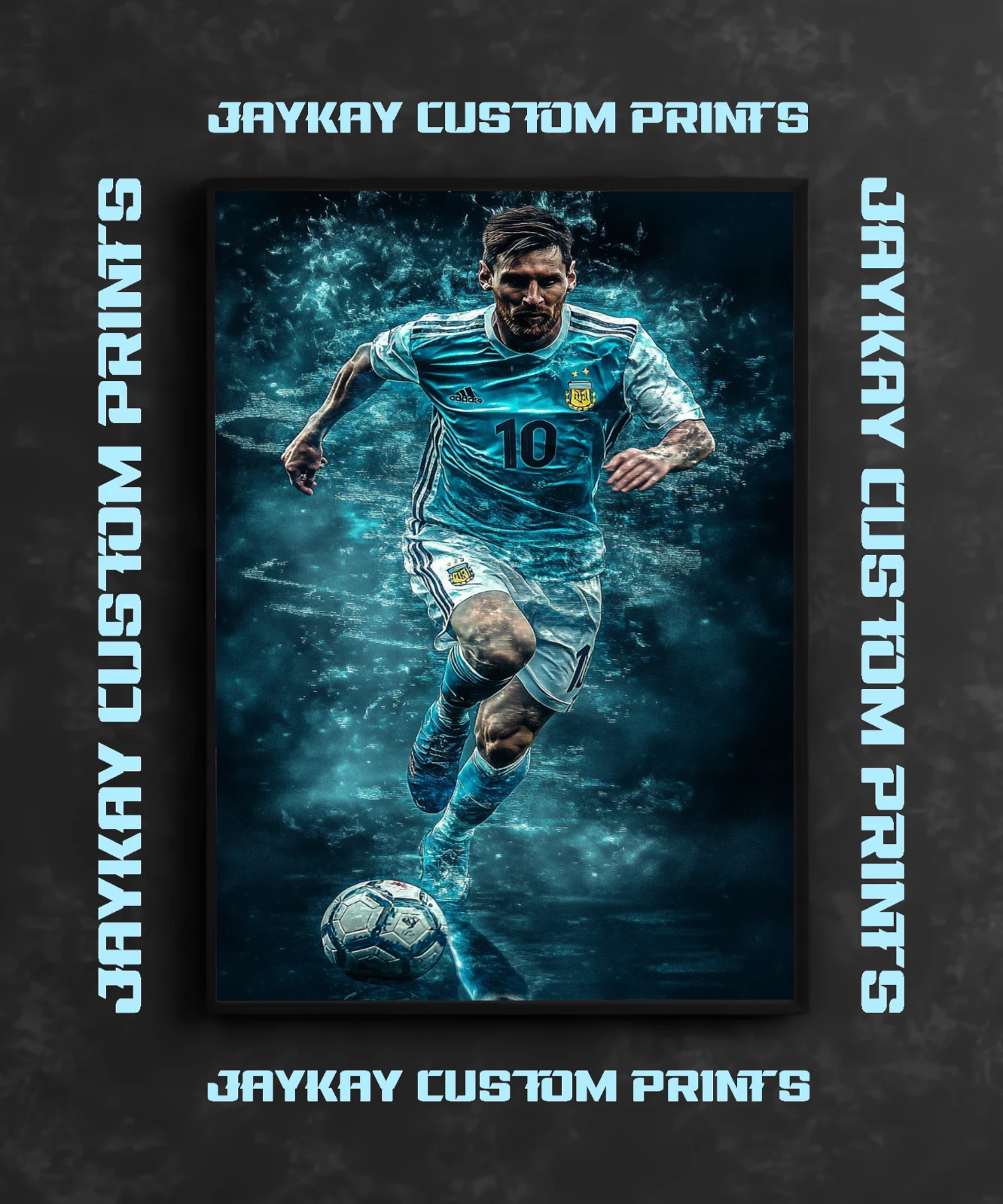 Lionel Messi Argentina Soccer Poster Print - No Frame