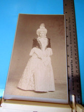 Antique Cabinet Card E.A. Francart Paris France Victorian woman gown dress 9x5"