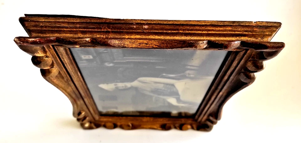 Cadre photo en bois sculpté doré avec photo - Photo 4/4
