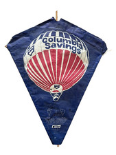 Vintage Paper Kite Columbia Savings with Hot Air Balloon Design by Hi-Flier USA