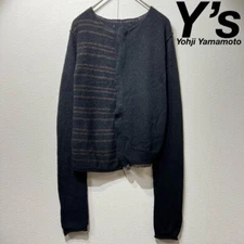 Yohji Yamamoto Y's Camel wool striped design cardigan no collar