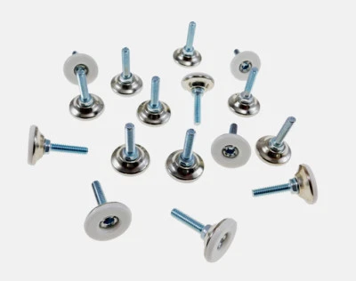 16 Pack Monaco 1/4-20 Non-Swivel W/Hex White Nylon Base Leveler MONO-30 16 Pack