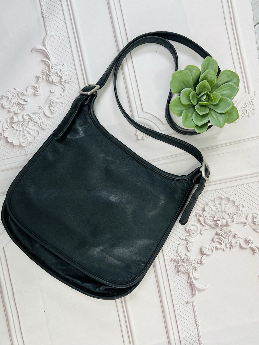 Vintage Giani Bernini Black Soft Leather Satchel Crossbody