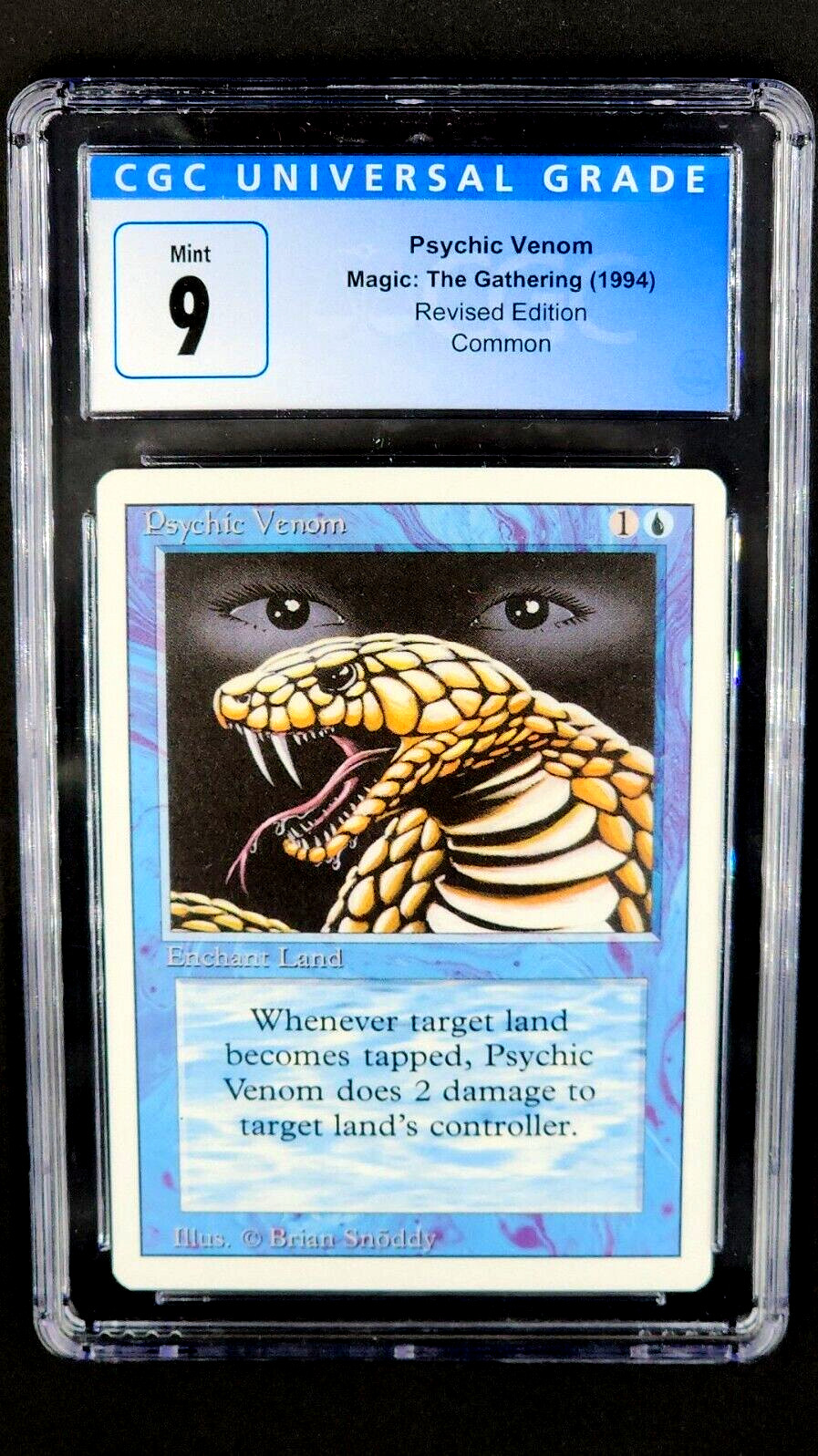 1994 MtG Magic the Gathering Revised Psychic Venom Blue Graded CGC 9 Mint