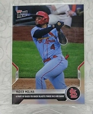 Yadier Molina - 2021 MLB TOPPS NOW  Card 90 A PART OF BACK TO BACK 2 HR GAME