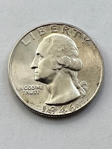 1946 Washington Quarter US 90% Silver Coin BU-GEM