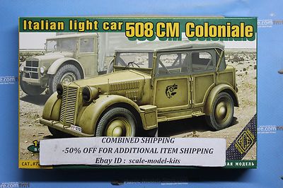 Kit Modèle Réduit 1/72 Fiat 508 Militaire Italienne WW2 - Marque ACE, Référence 72548, Neuf