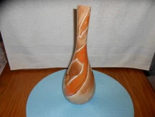 Vintage Royal Haeger Art Pottery 13 1/4" Glazed Orange Swirl Vase MCM USA