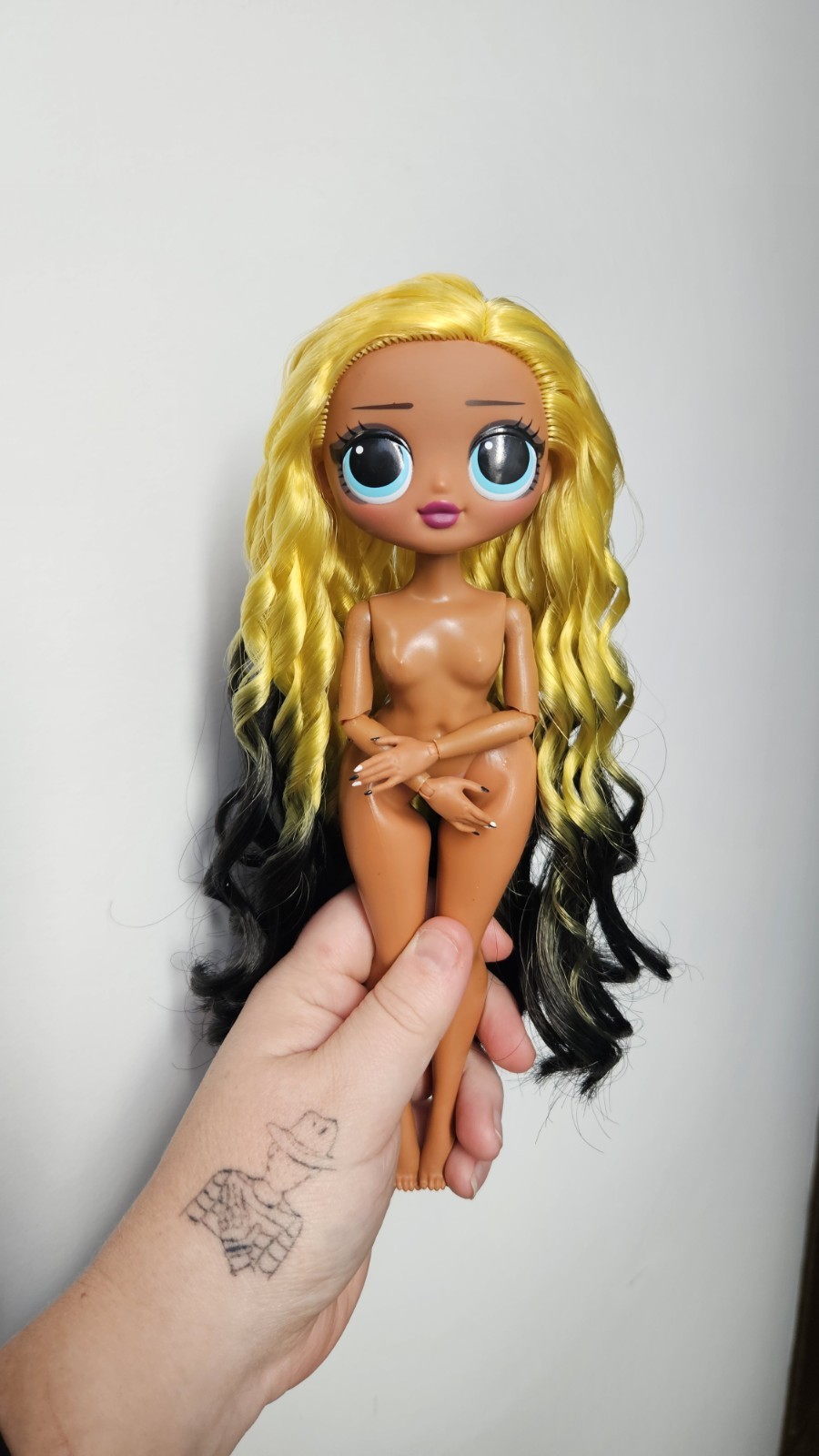 Ooak Rerooted Lol Omg Alt Grrrl Doll- saran hair- hand dyed