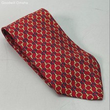 Vintage Paulo Gucci Gold Chain Silk Tie Made In Italy