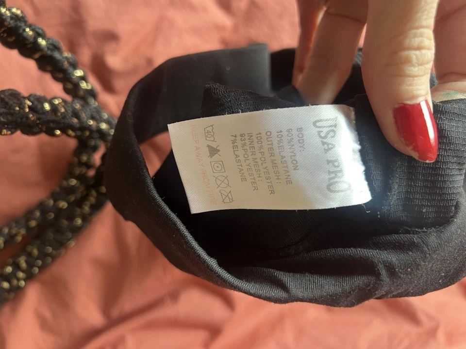 USA PRO Brassière de sport Femme Noir INT S - Photo 3/3