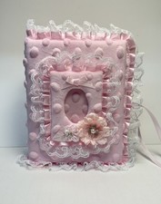 Pink Minky Dot Photo Album -Holds 100 4x6 Photos - Handmade