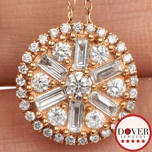Estate Diamond 18K Rose Gold Round Wheel Pendant 1.9 Grams NR