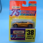 VINTAGE 1997 Matchbox 75 Challenge #38 CORVETTE STINGRAY, Gold, 1/64 NIP FREE SH
