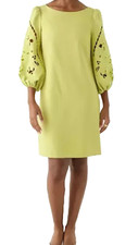 NEW Womens Plus Sz 22W Vince Camuto Embroidered 3/4 Sleeve Dress Pear $158