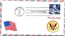 FDC 1982 SC #1950 Flag Cachet - Hyde Park, NY - Single - J20540