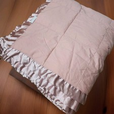 Vintage Restoration Hardware Blanket Satin Trim Down Alternative 80 X 90 Blush