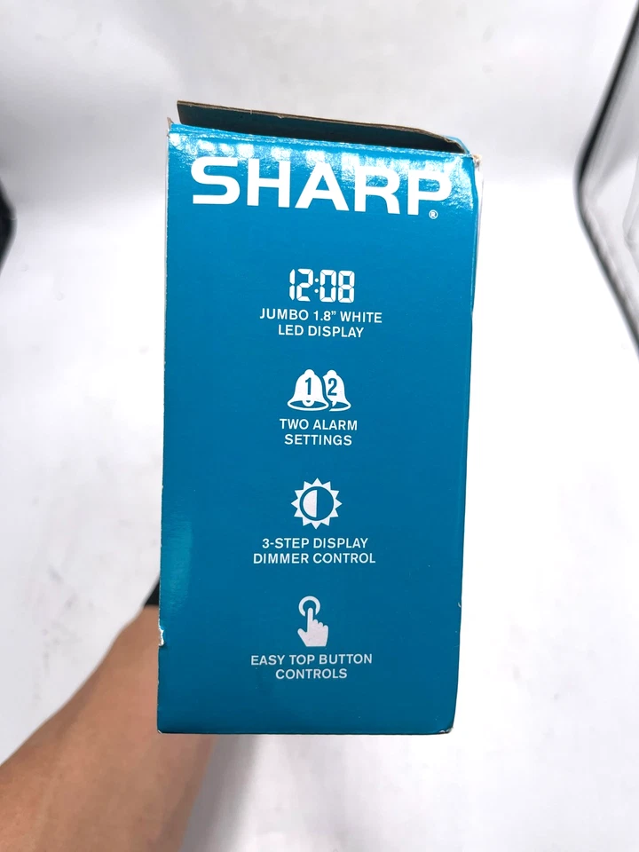 Reloj Despertador Digital SHARP Jumbo 1.8" Pantallas LED Alarma Fácil Botón Superior 3 Atenuadores Foto 2 de 4