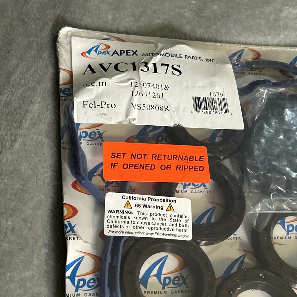 Juego de juntas de cubierta de válvula AVC1317S APEX para Chevy Buick Enclave Impala Limited GMC Foto 2 de 4