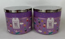 2 Bath & Body Works Sugar Plum Fairy 3 Wick Large Scented Candles