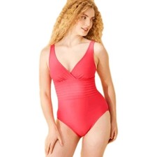 Women's Waist Detail Surplice Full Coverage One Piece Swimsuit - Shade 