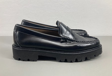 GH Bass Weejuns Womens Whitney Super Lug Size 8.5 Black Leather Chunky Platform