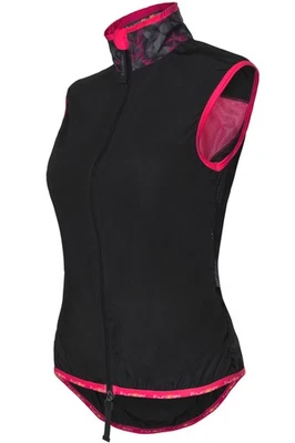 Funkier Women Cobina Active Cycling And Running Gilet Wind Vest - Black/Pink XS - Imagen 1 de 4