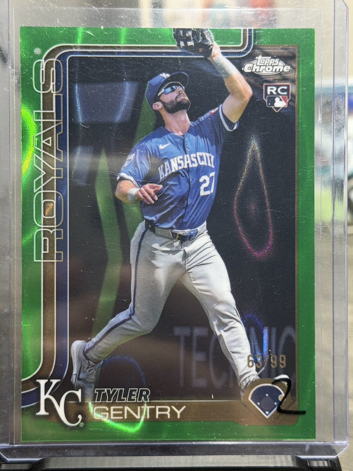 2025 Topps Chrome - Tyler Gentry #218 Green Lava Refractor /99 (RC)