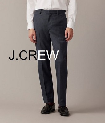 J.CREW navy dress pants 38 waist 38 x 34 Bowery wool blend lightweight pant blue