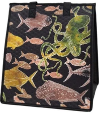 Tako Tackle Black - Large Insulated Lunch Bag by Tropical Paper Garden