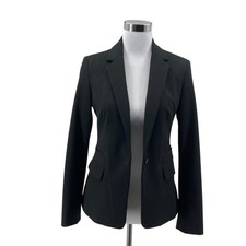 Express Black Blazer Jacket Size 4 Womens Notched Lapel One Button Office Career