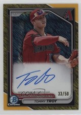 2024 Bowman Chrome Prospect Gold Shimmer Refractor 33/50 Tommy Troy Auto 1k9t