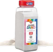 Colored Sand for Crafts   3 Lb Bottle, White   Vibrant Colorful Fine Sensory Pla