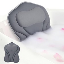 Bath Pillow - Luxury Bathtub Pillow 5D Mesh with Neck Back Support Non-Slip ...
