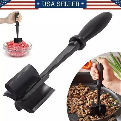 #ad Meat Hamburger Chopper Heat Resistant Utensil Ground Beef Potato Masher Spatula $3.96