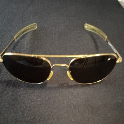 American Optical Original Pilot Sunglasses Gold Metal Frame Vintage USA MADE! AO