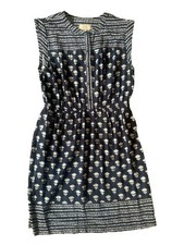 LOFT Outlet Blue Floral V-neck Dress Womens Size PM