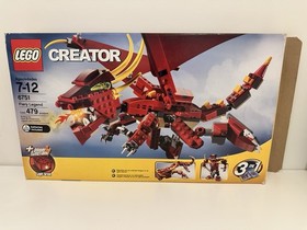 LEGO Creator 6751: Fiery Legend - 99% Complete w/light brick & Manual & Box