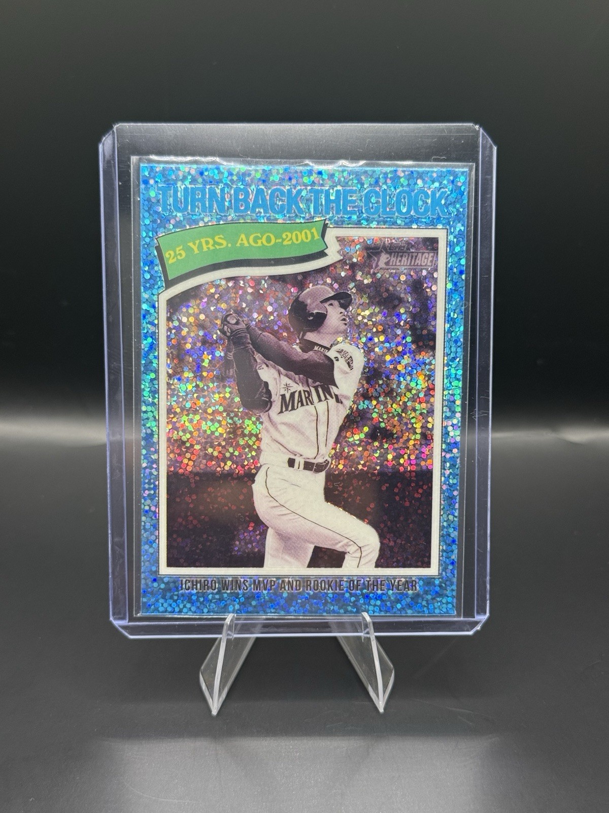 2026 Topps Heritage #337 Ichiro Suzuki Turn Back The Clock MVP Aqua Sparkle
