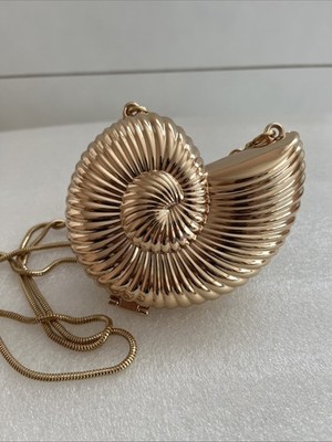 Nautilus Shell Shoulder/Crossbody Novelty Purse Removable Chain Strap NEW