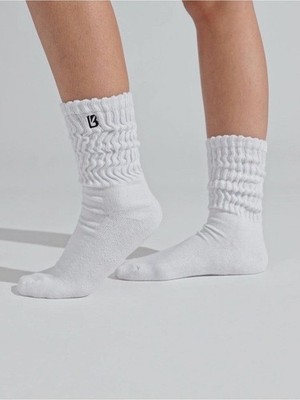 Buffbunny Womens 3-Pack Scrunch Crew Socks White XS/S (5-8)