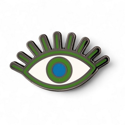 Eye Symbol Lapel Pin Green Blue Modern Design Protection Good Luck