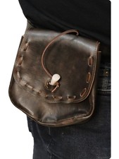 Leatherlike Old Ages Medicine Bag With Tooth Closure Costume Accessory
