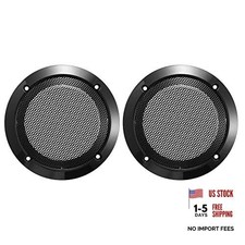 2pcs 3.5 Inch Car Metal Audio Speaker Grill Cover Mesh Woofer Horn Guard Black