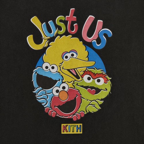 Kith for Sesame Street Just Us Vintage Tee in Black Cotton T-Shirt Men’s Size XL - Picture 2 of 6