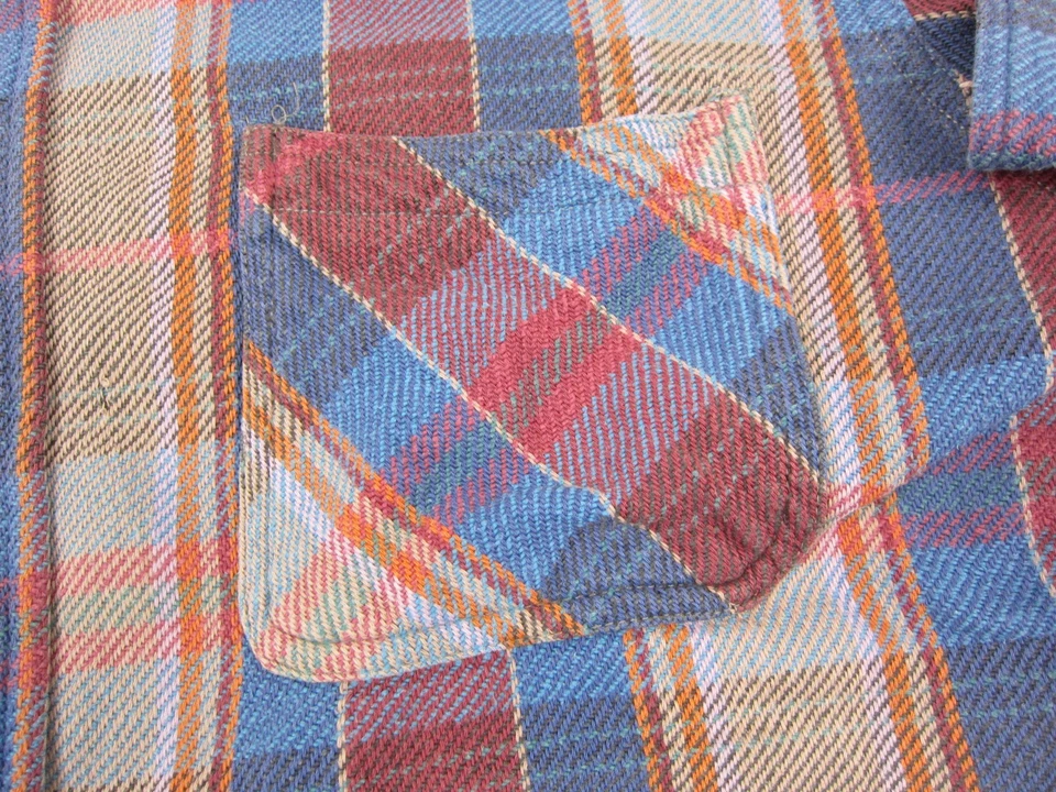 True Vintage Big Mac Shirt Mens Large L Red Blue Plaid Flannel JC Penney 80s - Image 3 of 4